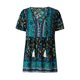 thumbnail image 1 of Sunloudy - Camisetas de verano con estampado floral para mujer, bohemias, de manga corta, con cuello en V, con botón frontal Sunloudy moda, 1 of 10