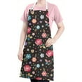 thumbnail image 5 of Pioneer Flower Floral Print Pattern Apron-Garden Aprons for Women with Pockets-Cotton Linen Waterproof Kitchen Cooking Gardening Aprons Adjustable for Kitchen,Cooking,BBQ and Salon 33x27 Inch, 5 of 7