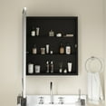 thumbnail image 3 of Emma + Oliver Silver Metal Framed Bathroom Medicine Cabinet with Reversible, Recessed Design and Beveled Rounded Mirror - 24" x 30", 3 of 11