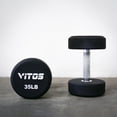thumbnail image 1 of Vitos Fitness TPU Urethane Hardened Chrome Handle Commercial Unibody Dumbbell Pairs, 1 of 4