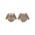 thumbnail image 2 of BemeyourBBs Girl Thanksgiving Long Sleeve Doll Collar Turkey Embroidery Romper, 2 of 9