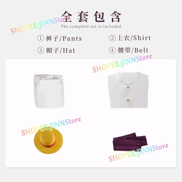 - JN-Anime ONE PIECE Luffy Cosplay Costume GEAR 5 Nika Kimono Peluca Conjunto Halloween Fiesta Carnaval Traje Adulto