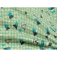 thumbnail image 4 of oneOone Rayon Light Mint Green Fabric Chevron & Triangle Geometric Sewing Material Print Fabric By The Yard 56 Inch Wide, 4 of 5