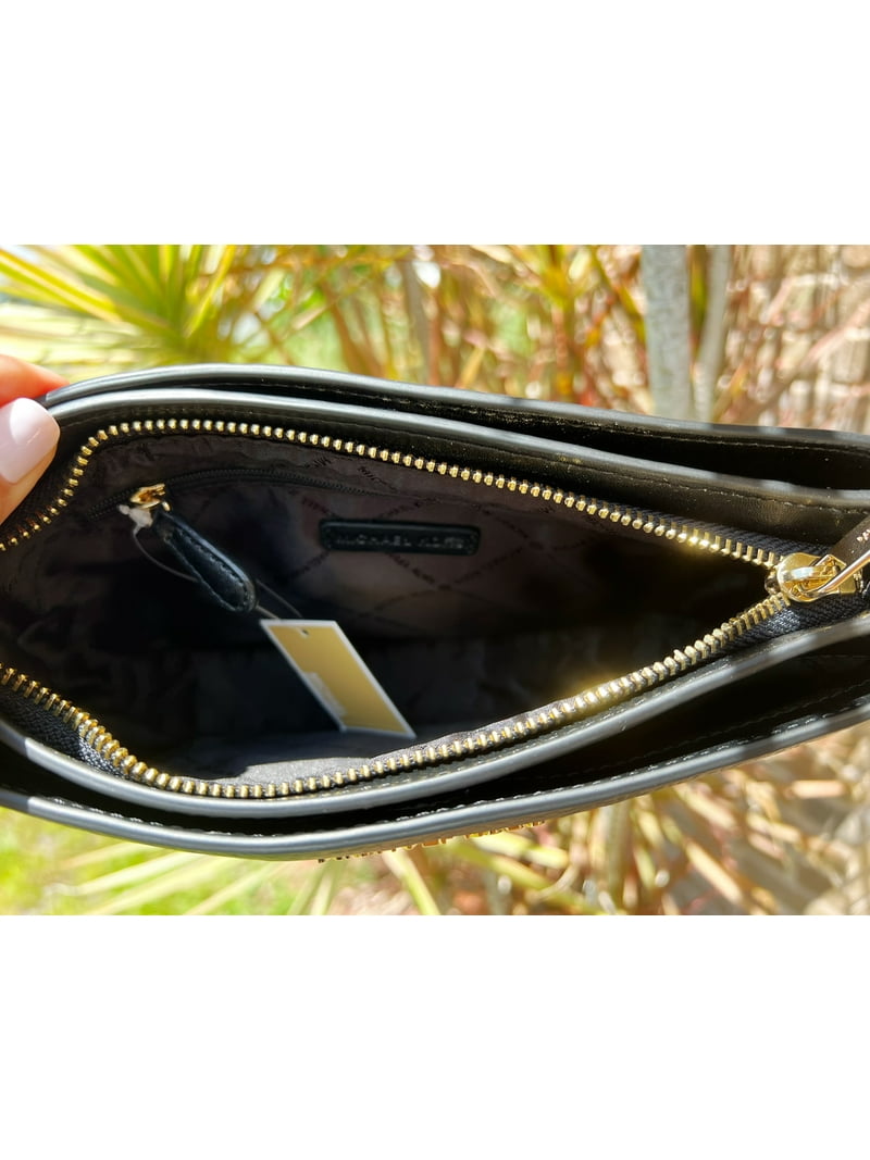 Michael Kors Trisha Crossbody Bag, Black Pebbled Leather, Medium