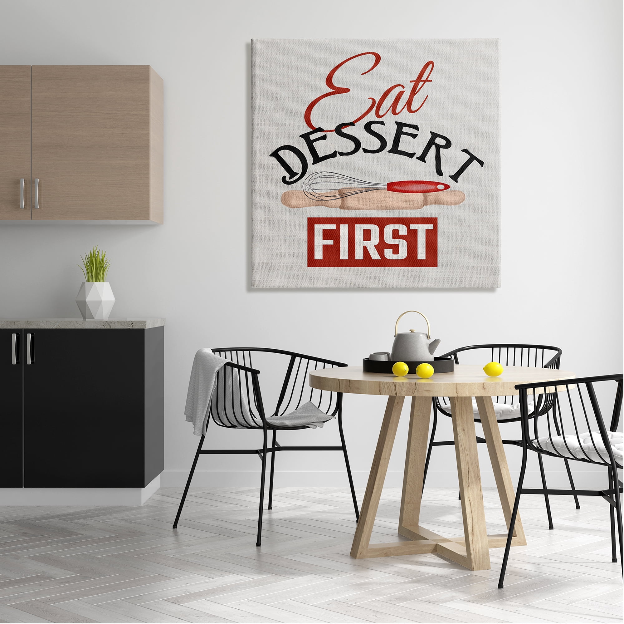 Stupell Industries Eat Dessert First Phrase Food & Beverage Painting Gallery Wrapped Canvas Print Wall Art, 36 x 36