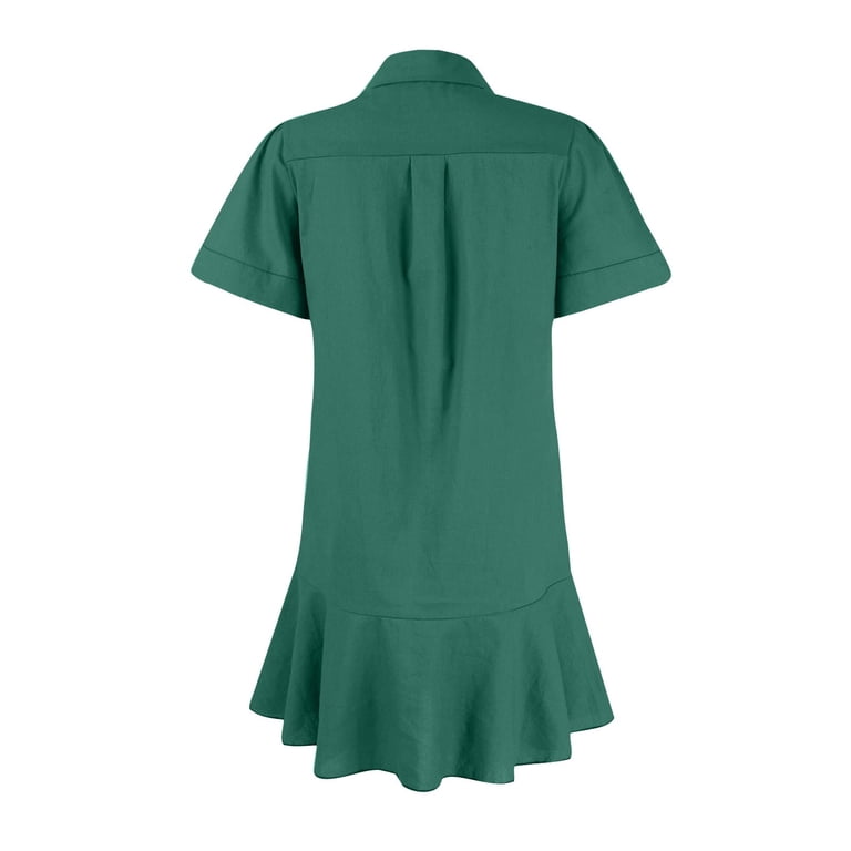green emerald velvet dress myzgx Women's Long Sleeve Button Down Shirt Dress Casual Pleated Swing  Flowy Maxi Tunic Dress Cover Ups (X-Small, Dark Green) at Amazon Women's  Clothing store