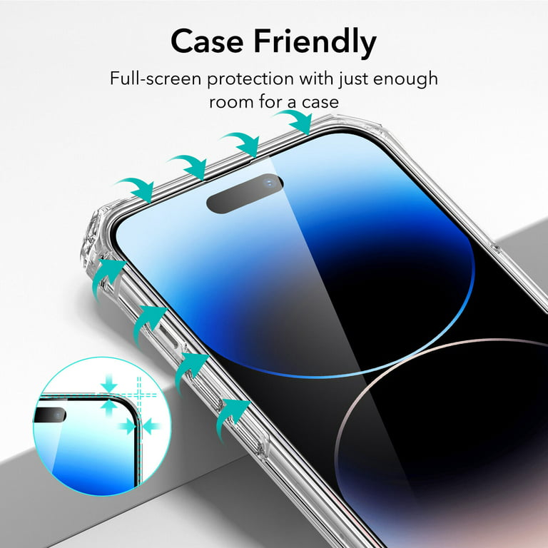 ESR for iPhone 14 Pro Screen Protector, Easy Installation Frame,  Military-Grade Protection, Ultra Tough, Scratch Resistant, Tempered-Glass  Screen