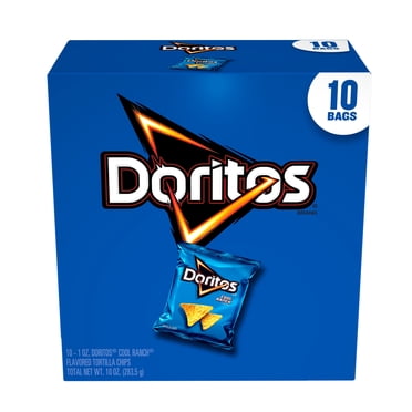 Doritos Tortilla Chips Cool Ranch Flavored 1 oz, 10 Count Bag