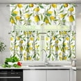 thumbnail image 3 of Lemon Print Kitchen Curtain and Valances Set 3 Piece Washable Blackout Curtain Valances for Living Room/Bedroom Decor Small Window Curtains Panels Farmhouse Style, 3 of 5