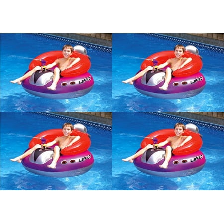 4) Swimline 9078 Swimming Pool UFO Squirter Toy Inflatable Lounge Chair Floats