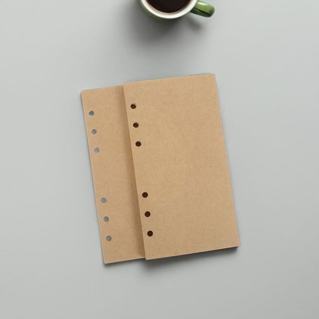 HAMPPLIES 160Pcs Notebook Refill Blank Kraft Paper Loose Leaf Planner Filler Paper for Binder Inserts