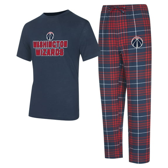 Men's Concepts Sport  Navy/Red Washington Wizards Vector Top & Flannel Pants Sleep Set