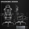 thumbnail image 4 of GTPLAYER Faux Leather Gaming Office Chair with Lumbar Massage Pillow, Black, 4 of 5