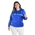 thumbnail image 1 of Blusa de satin con lazo Roman Fashion Tallas Extras 5101 Azul rey 38, 1 of 7