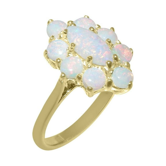 LBG British Made 9k Yellow Gold Natural Opal Womens Statement Ring - 33 size options - Size 10