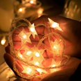 thumbnail image 2 of RV Guirnalda de luces de estrella, 20 pies, 40 LED, blanco cálido, funciona con pilas, lindas luces de cadena para colgar para dormitorio, coche, caravana, fiesta, hogar, interior, exterior, decoración de Navidad, decoración de árbol de Navidad Rojo Verde, 2 of 5