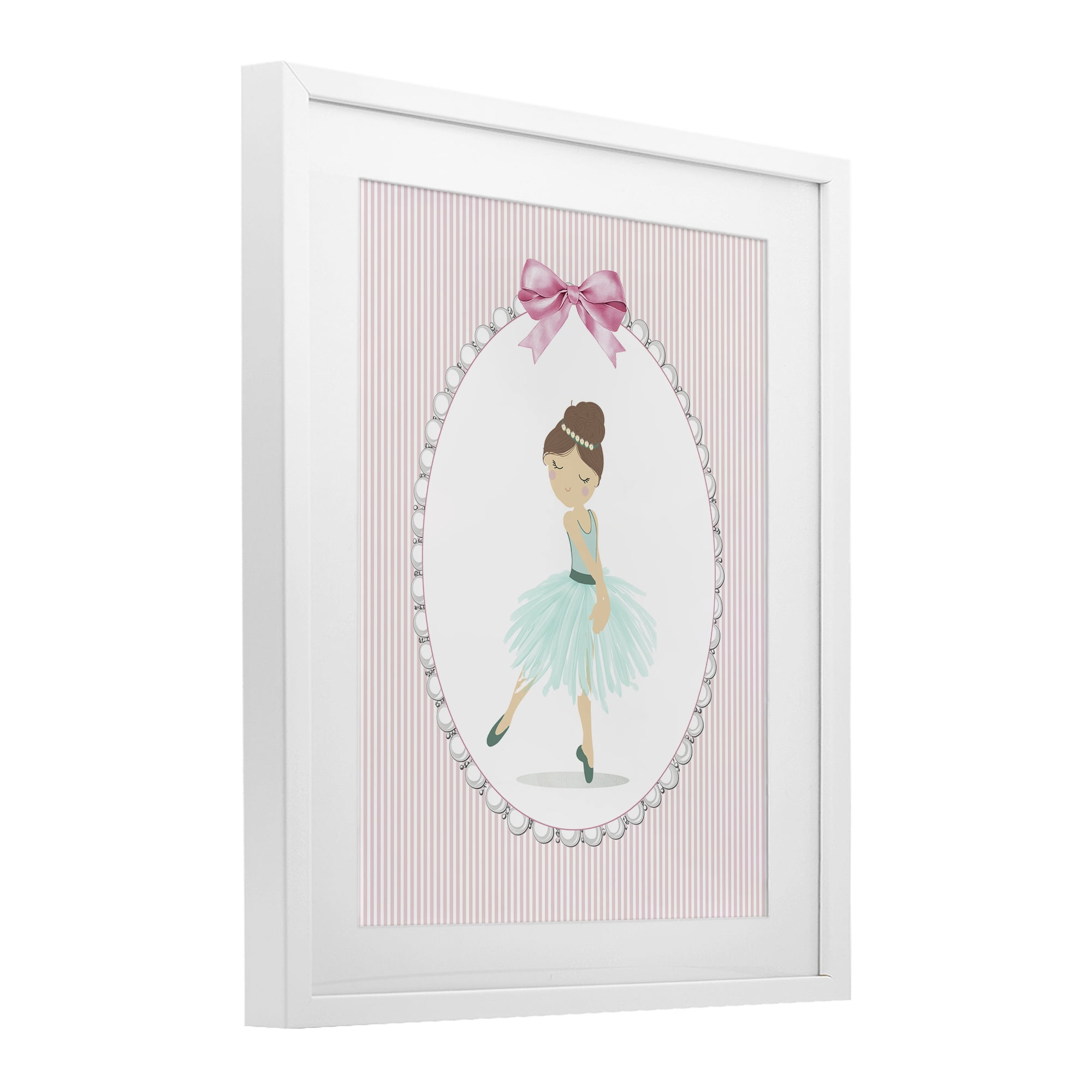 Stupell Industries Elegant Dance on Stripes White Framed Print Under Glass, design by Christine Simpson Art