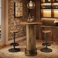 thumbnail image 3 of Tribesigns Industrial Round Bar Table with 2 barstools, Bistro Sets with Chairs, Pub Cocktail Table, 3 of 5
