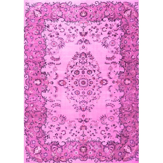 Ahgly Company Indoor Rectangle Persian Pink Traditional Area Rugs, 5' x 7'