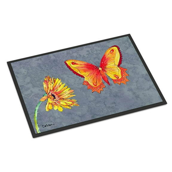 Carolines Treasures 8877MAT Gerber Daisy and Buttefly Doormat 18x27 27"L x 18"W multicolor