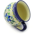 thumbnail image 2 of Polish Pottery 11 oz Bubble Mug (Blue Clematis Theme) Hand Painted in Boleslawiec, Poland + Certificate of Authenticity, 2 of 6