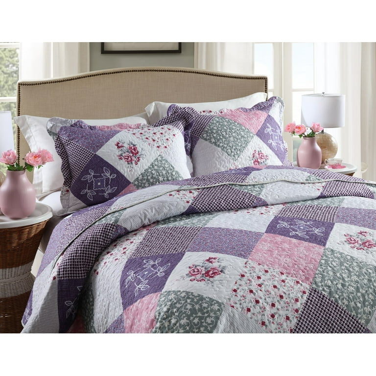 Travan 3-Piece Queen Quilt Sets with Shams Oversized Bedding Bedspread Reversible Soft Coverlet Set, Queen Size