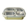 thumbnail image 1 of Youkk Kids Lunch Box Stainless Steel Bento Box 3 Compartments Easy To Clean Snacks Metal Bento Box green, 1 of 6