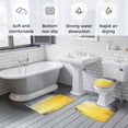 thumbnail image 6 of Yellow Gray Graffiti Bathroom Rugs Set Abstract Color Block Non Slip Absorbent Soft Bath Mats 3 Piece Set with Bathroom Rug, U-Shaped Floor Mat, Toilet Seat Cover Large Size, 6 of 9