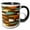Black/White, variant on 3drose, Orange, Yellow, Aqua, Brown, Vertical Brushes Strokes Abstract Pattern, 15oz Two-tone Black Mug