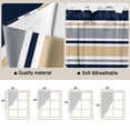 thumbnail image 5 of Khaki Grey Striped Swag Curtains for Kitchen/Bedroom/Living Room, Navy Blue Farmhouse Stripes Abstract Art Scalloped Curtains 63 Inch Long, Window Swag Topper Curtains Valances 2 Panels Set 36"x63", 5 of 8