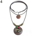 thumbnail image 5 of SmartBy Vintage Women Jewelry Dragon Leaf Wood Circle Necklace Multi-layer Sweater Chain, 5 of 8