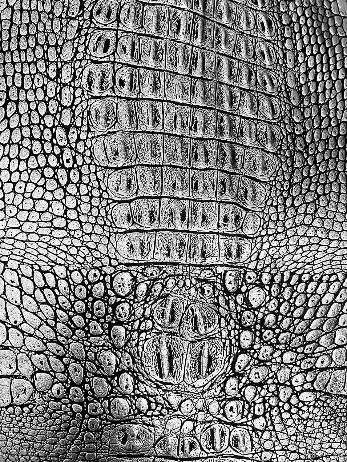 Faux Leather Crocodile Silver Black Upholstery Fabric By The Yard 1