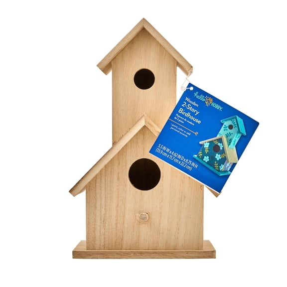 Hello Hobby 2 Story Birdhouse, 5.5 in x 9 in x 4.5 in