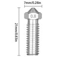 thumbnail image 3 of Buse d'Imprimante 3D Extrudeuse 1,75 mm Buse à Grand Débit Extrudeuse M6 Buse Filetée Extrudeuse Pièces d'Imprimante 3D Filetées, Acier Inoxydable, 0,8 mm, Argent, 3 of 7