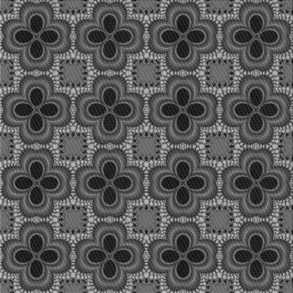 Ahgly Company Indoor Square Patterned Charcoal Black Area Rugs, 4' Square