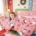 thumbnail image 4 of Manfei Merry Xmas 7pcs Queen Bedding,Red-Green Christmas Stocking Bedding Comforter Set Queen,Pink Reversible, 4 of 7