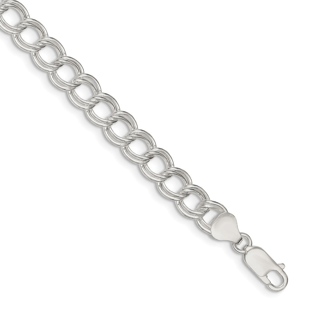 Diamond2Deal Solid 925 Sterling Silver Link Bracelet 8.5inch Fine