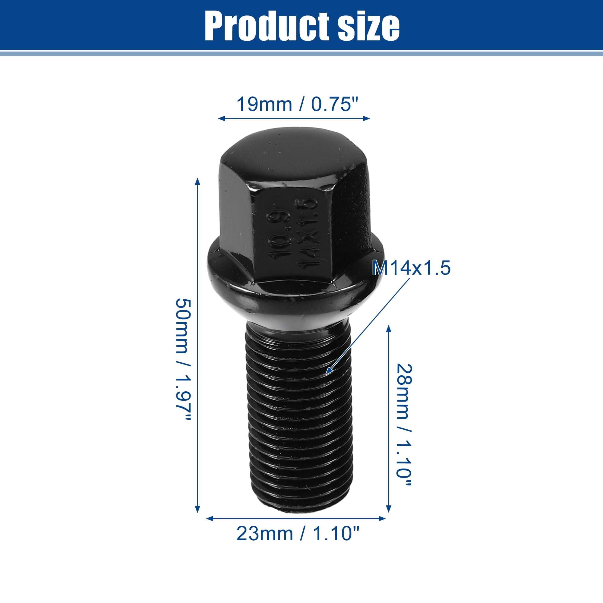 Unique Bargains Extended Wheel Lug Bolts for VW and for Audi M14x1.5 Pack of 20