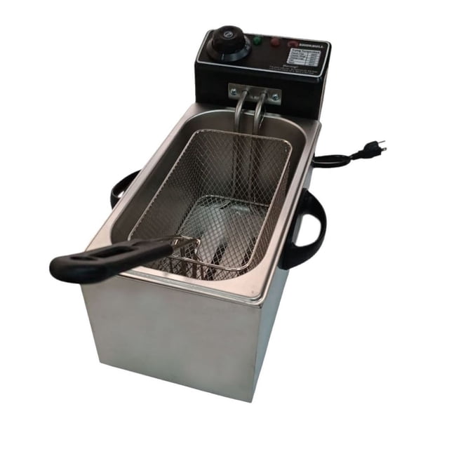 SHORBULL - Freidora de aceite, Capacidad de 4L , acero inoxidable, control de temperatura