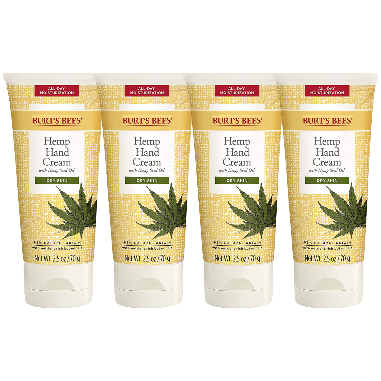 Pack of (4) Hemp Hand Cream by Burts Bees for Unisex 2.5 oz Cream