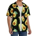 thumbnail image 4 of Honeii 's Flowers Avocado for men's short-sleeved button-up collared shirt featuring a pocket, perfect for beach vacations, and travel adventures., 4 of 5