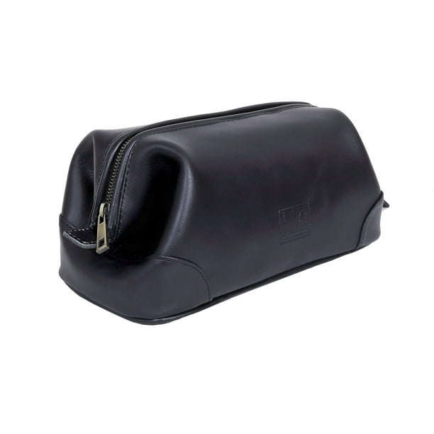 Neceser HLC Leather para hombre, piel auténtica, color negro