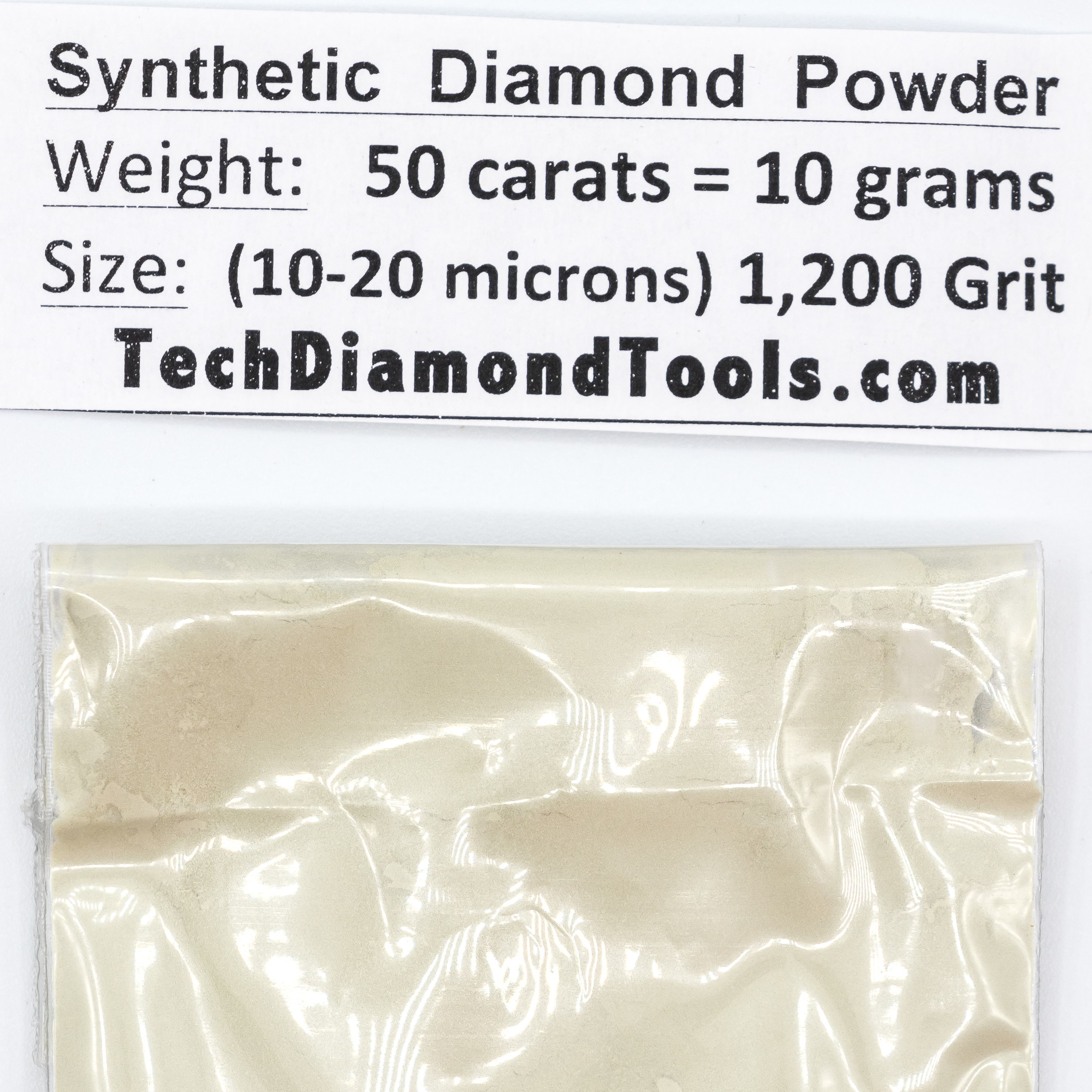 TechDiamondTools Diamond Powder 1,200 Grit 10-20 Microns, 50cts = 10 Grams