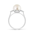 thumbnail image 2 of Angara South Sea Cultured Pearl Ring with Trio Diamonds in 14K White Gold for Women | June Birthstone Jewelry for Her, 2 of 8