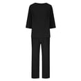 thumbnail image 5 of Women's Linen Two Piece Casual Set Breathable Loose Home and Outfit, 5 of 7