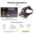 thumbnail image 4 of Naiovety Headlamp Rechargeable Portable Adjustable Headlight Cycling Headband Warning Wearable Bright Hands-free Light Lamp Head Type2 NO2, 4 of 6