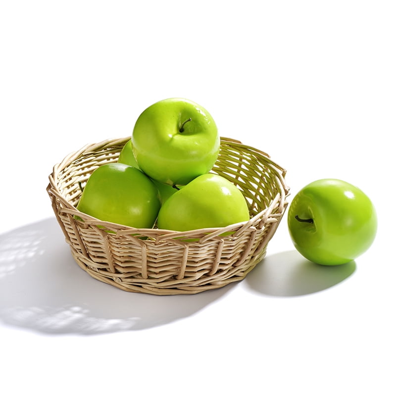 Details about   12x Green Artificial Apple Fake Fruit Lifelike Theater Prop Home Kitchen Decor 