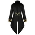 thumbnail image 4 of Taqqpue Men's Medieval Tailcoat Jacket Embroidery Vintage Gothic Steampunk Tuxedo Halloween Victorian Literature Retro Costume Coat Uniform, 4 of 8