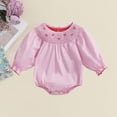 thumbnail image 2 of EnJoCho My First Valentines Baby Girl Outfit Heart Smoc𝗄ed Bubble 𝖱omper Bodysuit Cute Spring Clothes Jumpsuit Knitwear Kids Clothing Toddler Holiday Special Ocasion Gift Set 𝖱omper Suit Playsuit, 2 of 3