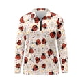 thumbnail image 2 of Uorisanigo Ladybug Daisy Women's Dry-Fit Golf Polo Shirts Size XS Fashion Versatile Women's Long Sleeve Athletic Shirts with Zipper Tennis Tops for Workout Sports, 2 of 7